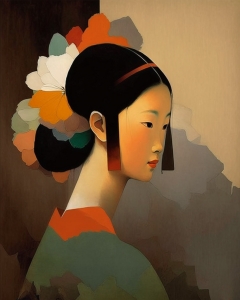 Portrait d'une femme japonaise