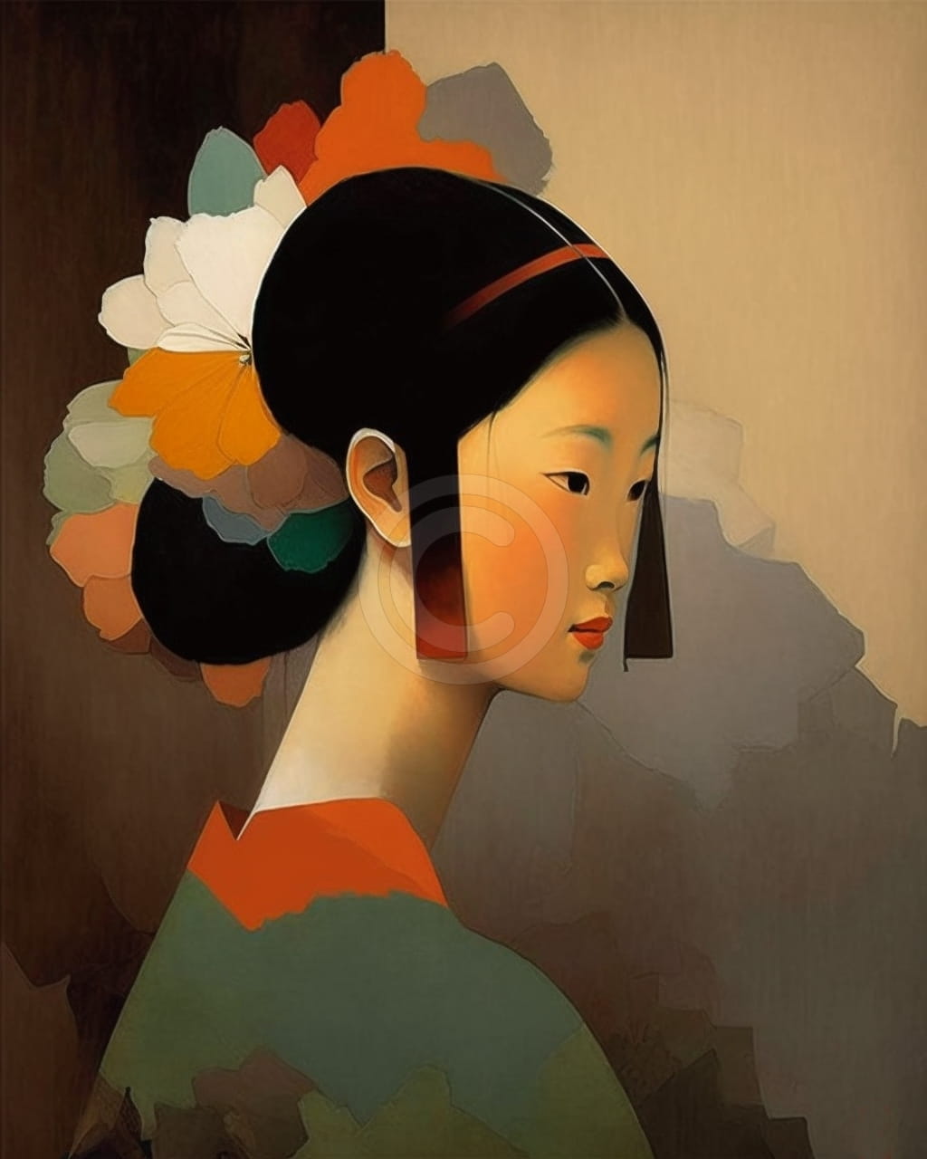 Portrait d'une femme japonaise