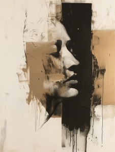 Portrait beige abstrait