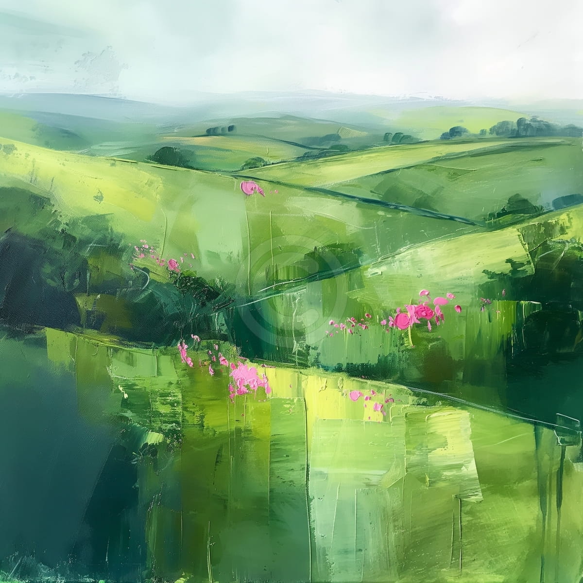 Paysage vert abstrait