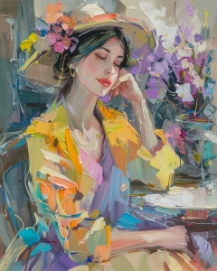 Retrato de ni&ntilde;a floral