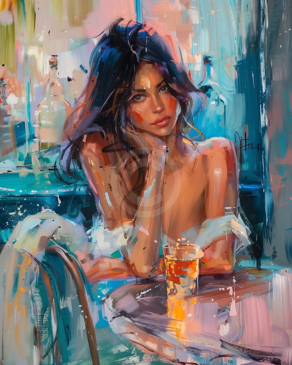 Portrait abstrait belle fille