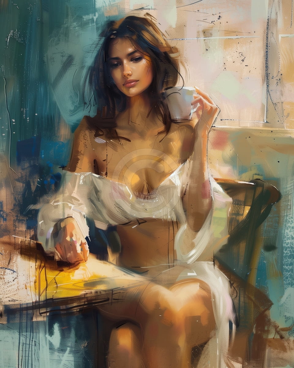 Ritratto astratto della giovane donna