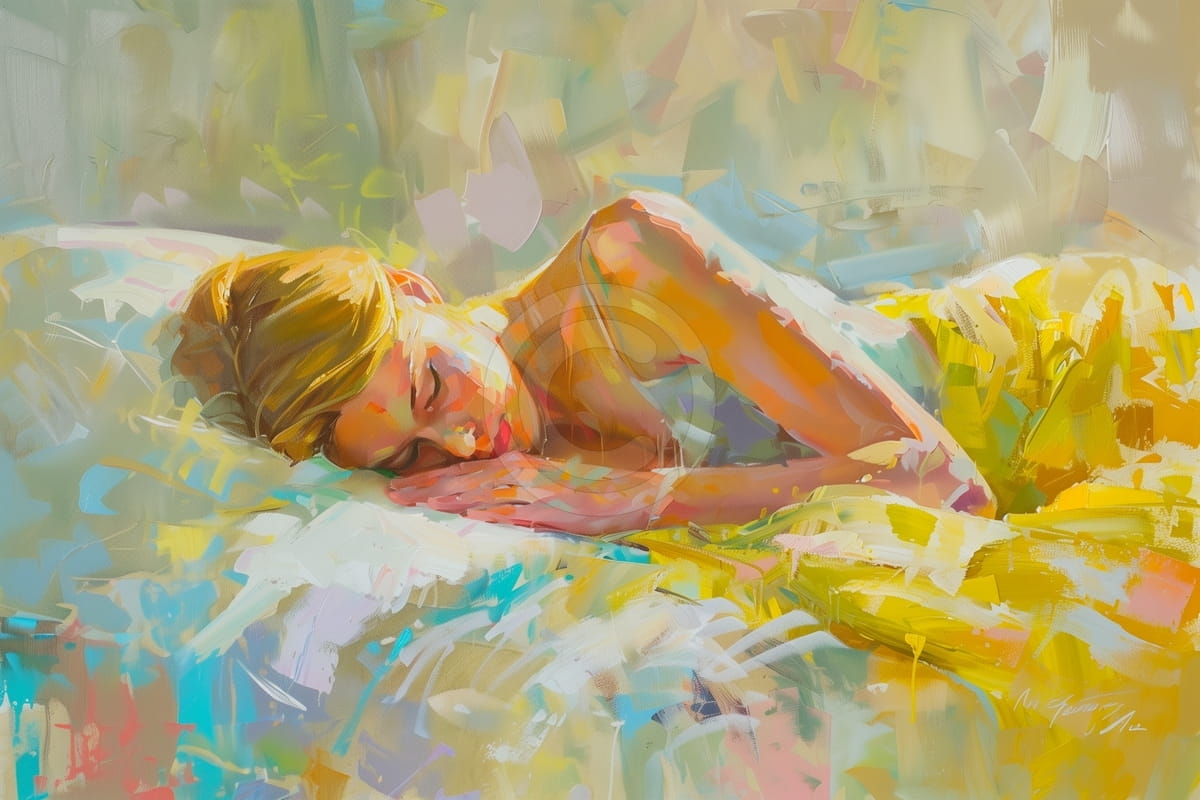 Portrait de femme blonde exposée à la lumière de l'été