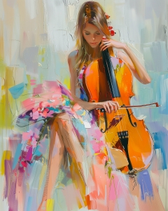 Jeune fille &agrave; la contrebasse