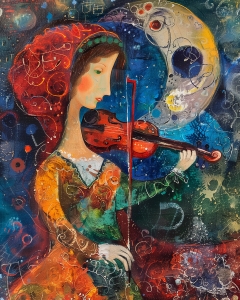 Dama con viol&iacute;n