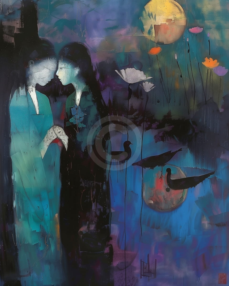 Japanische Zwillingsmädchen