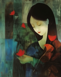 Portrait de fleurs asiatiques