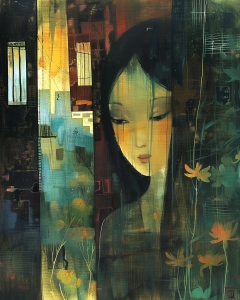 Portrait asiatique sombre