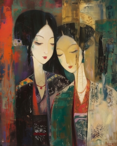 Filles japonaises traditionnelles