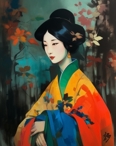 Chica en kimono