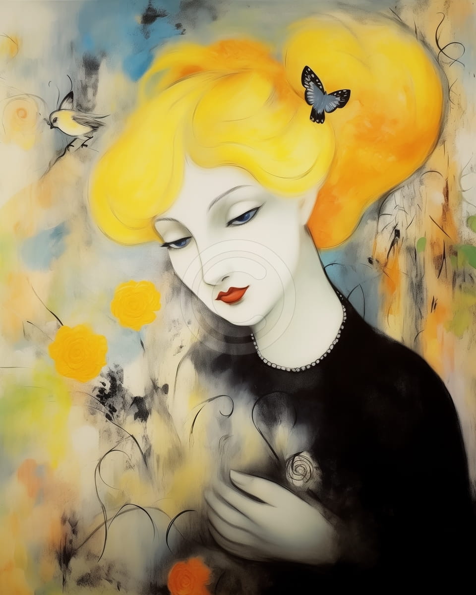 Femme aux cheveux jaunes