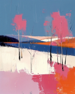 Paysage moderne color&eacute; 