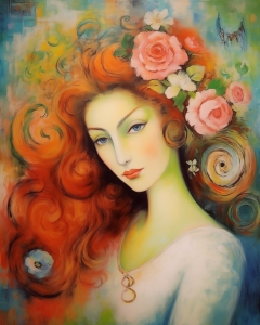 Retrato de estilo decorativo