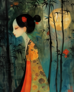 Camminare nel bosco di notte