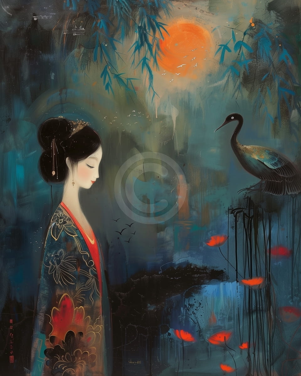 Geisha en luna llena