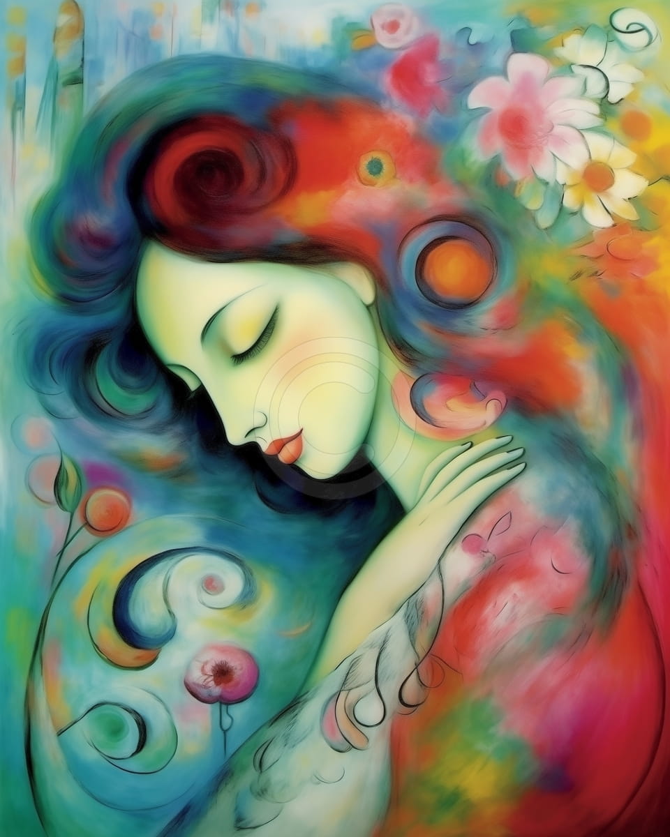 Donna in stile decorativo