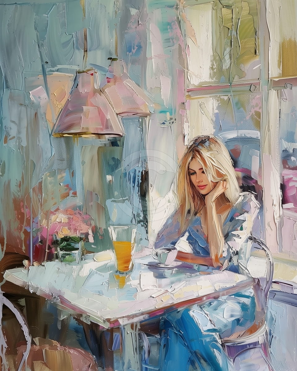 Mädchen lächelt in einer Bar