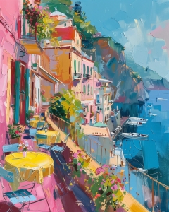Paysage marin d'Amalfi &agrave; palette