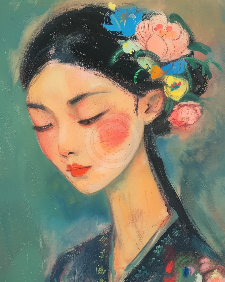 Composition florale des cheveux