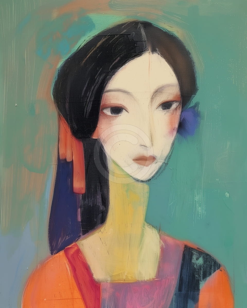 La femme à la fleur bleue