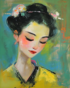 Donna vestita di giallo