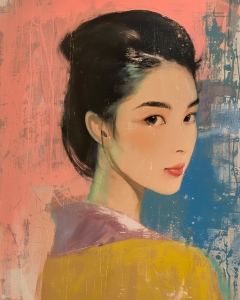 Buntes Vintage-Portr&auml;t