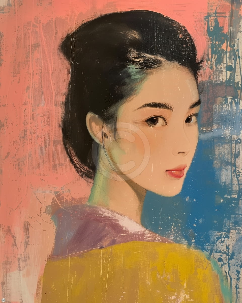 Buntes Vintage-Porträt