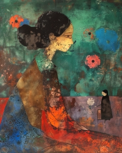 Portrait de motif d&eacute;coratif