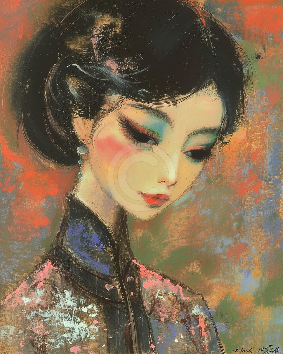 Retrato de moda decorativa