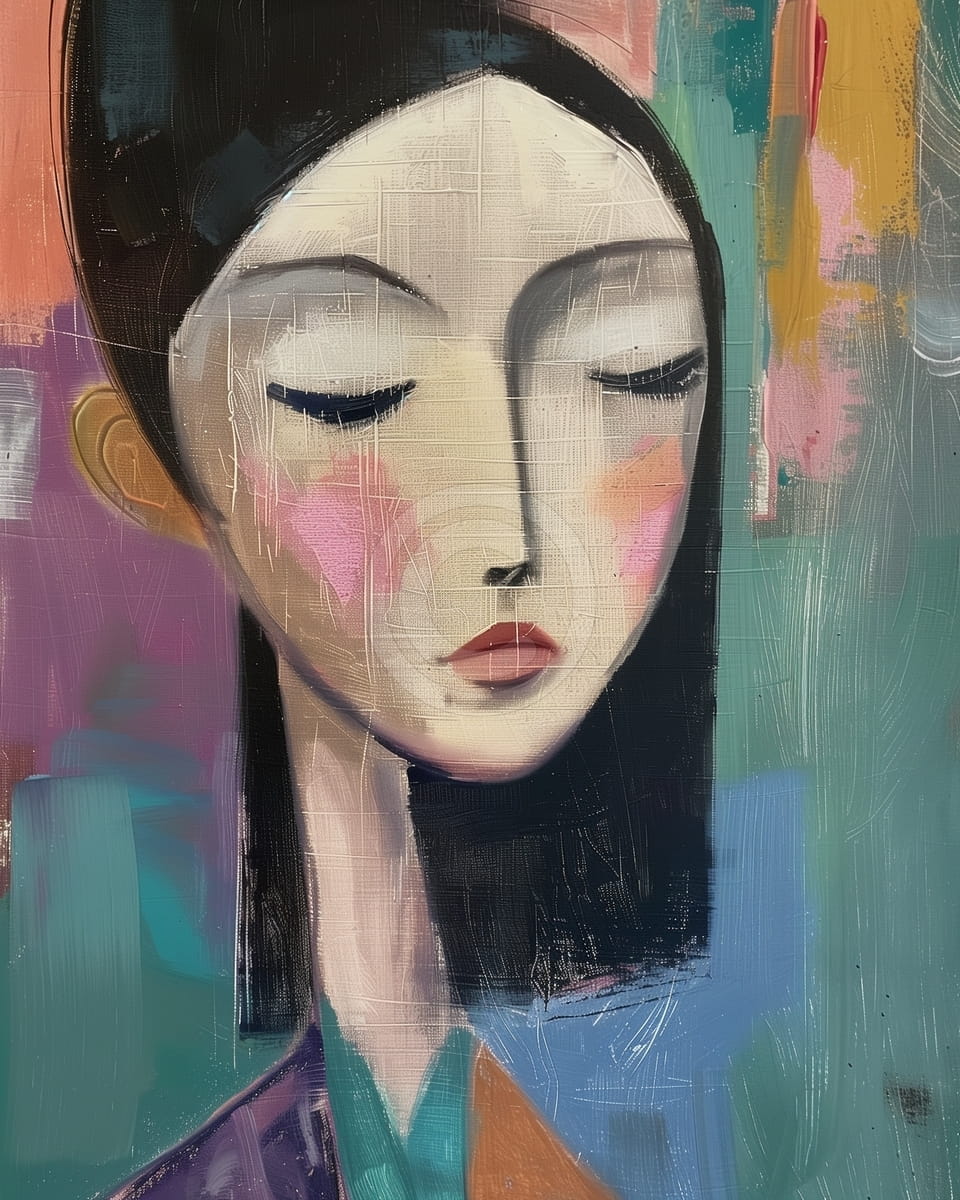 Retrato de moda soñando