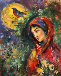 Donna tradizionale alla luna piena