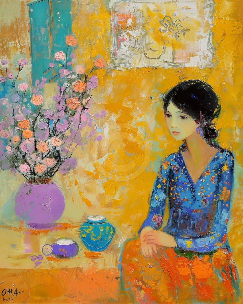 Giovane donna con fiore