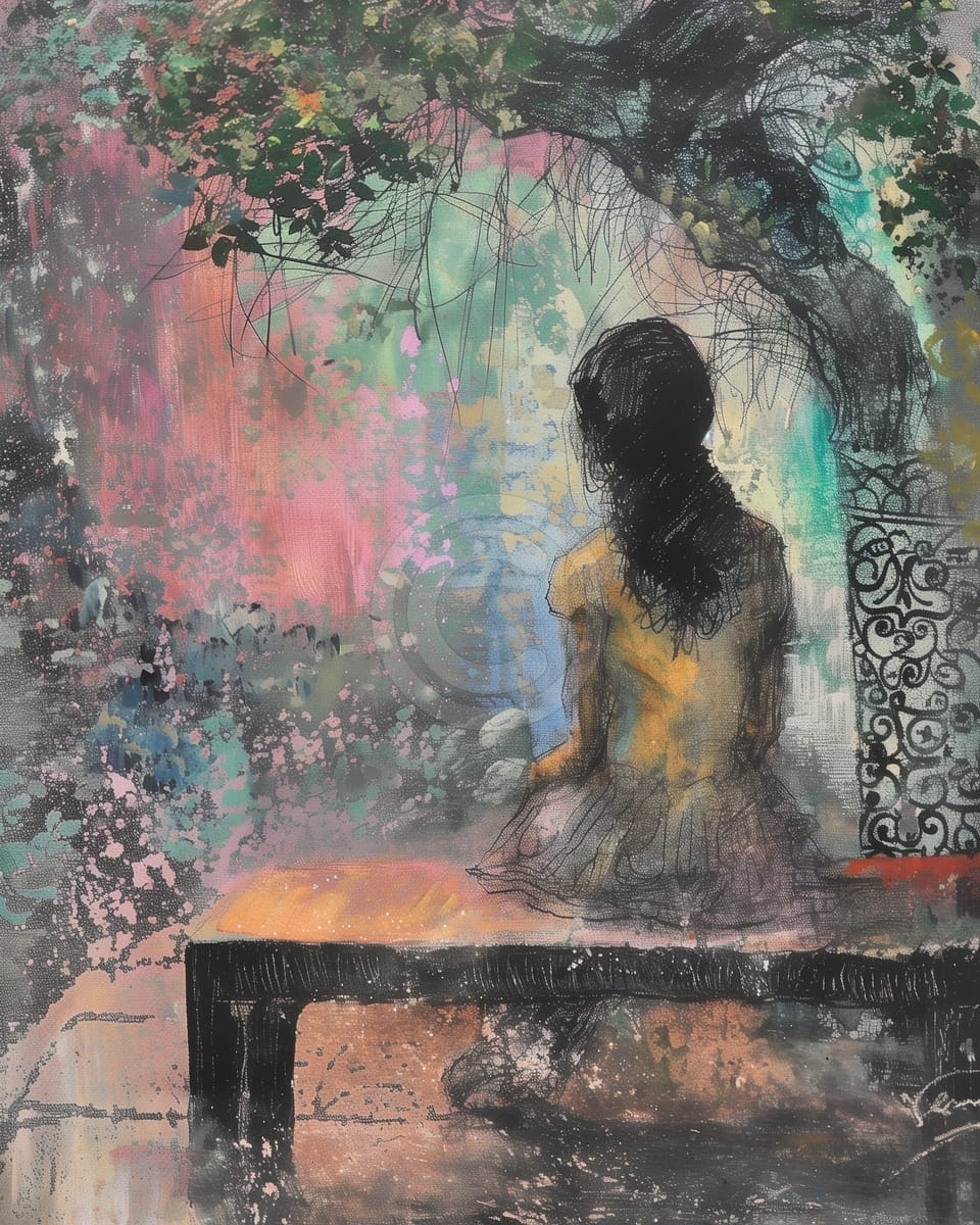 Femme assise sur un banc