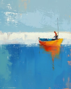 Fischer auf dem Meer