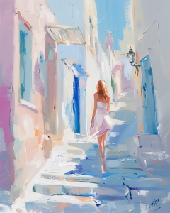 Ciudad de Grecia blanca