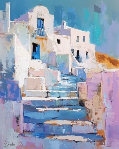Escaleras en Santorini