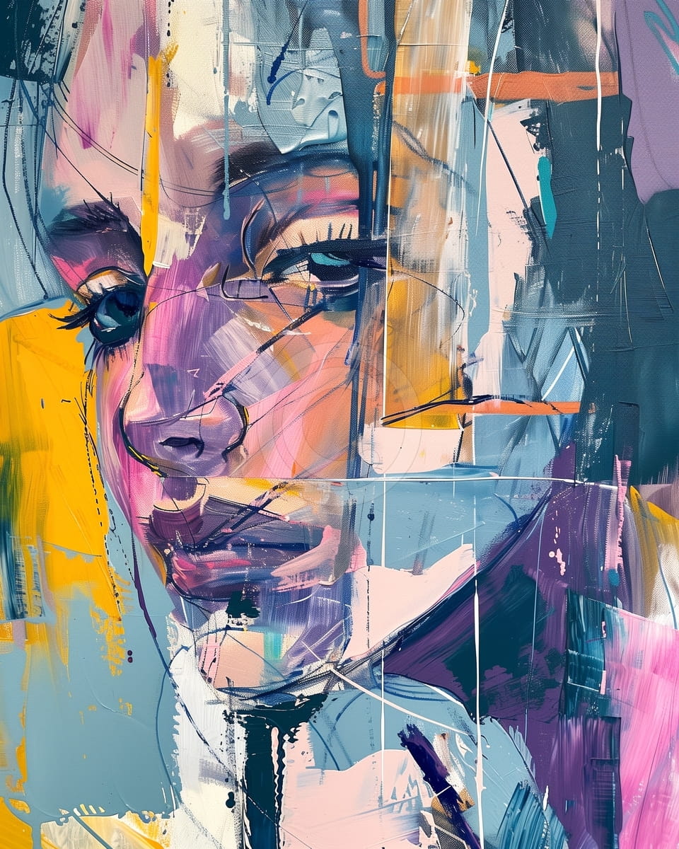 Abstract Portrait Painting On Canvas Portrait Art For Sale Abstract Portrait Painting On Canvas Portrait Art For Sale