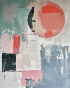 Lune rouge abstrait
