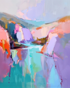 Vue abstraite sur le lac