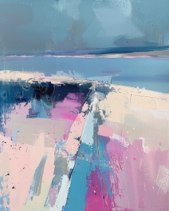 Composition abstraite bleue