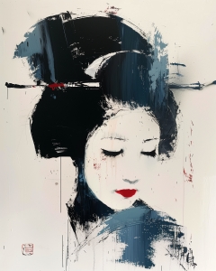 Geisha noire et blanche