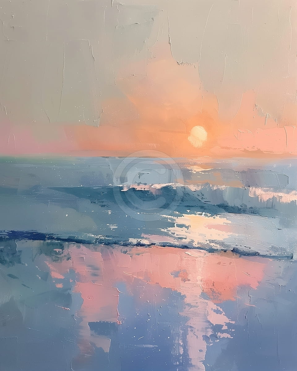 Coucher de soleil abstrait sur l'océan