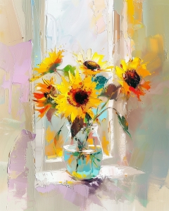 Girasol en la ventana