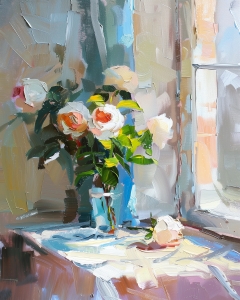 Naturaleza muerta con rosas