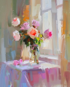 Fleurs roses abstraites
