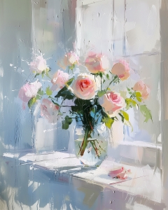 Roses &agrave; la fen&ecirc;tre