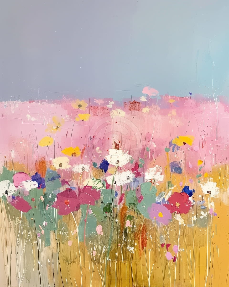 Campo de flores de colores