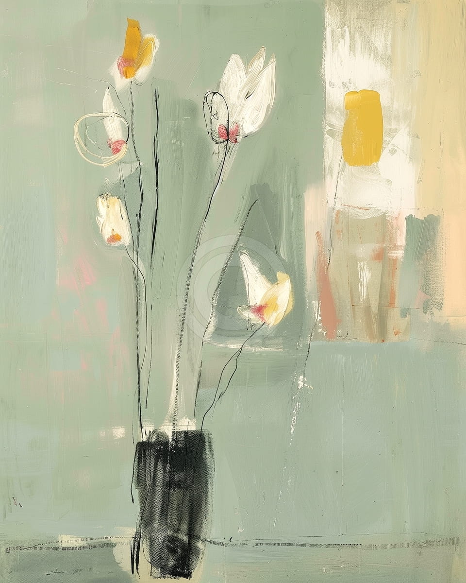 Neutrale monochromatische Blumen