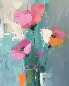 Un pinceau fleurs de pavot